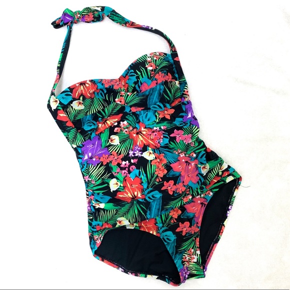 Catalina Other - CATALINA Tropical Halter Twist One-piece Swimsuit